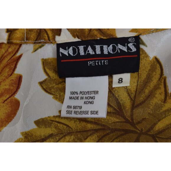 Vintage 80s Fall Leaves Polyester Button up Blouse by‎ Notations Petite | size 8 - Picture 8 of 10